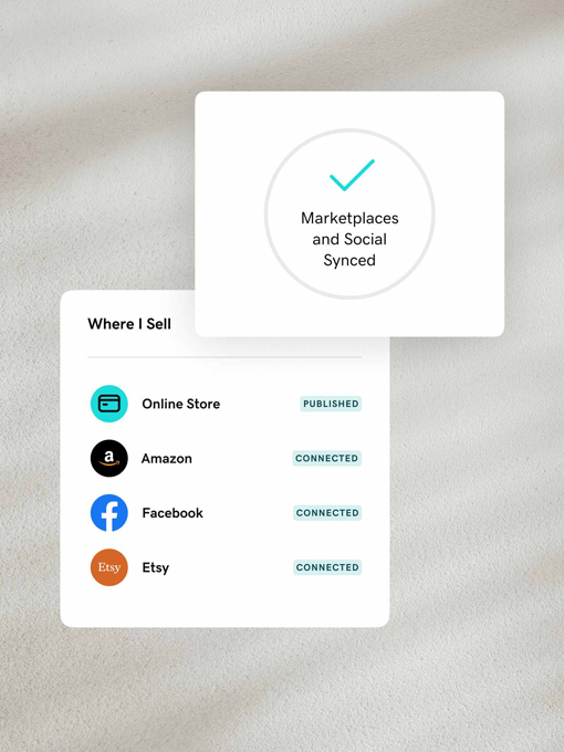 Online Store: Marketplaces - Marketplaces and Social synced